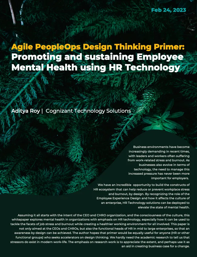 Promoting and Sustaining Employee Mental Health using HR Technology