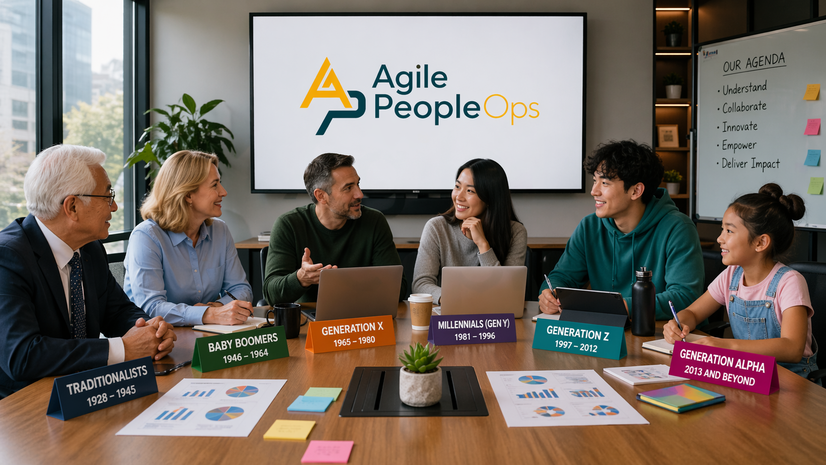 The six-member workforce APF CPC prepares leaders to lead — five human generations plus AI agents